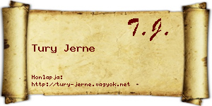 Tury Jerne névjegykártya